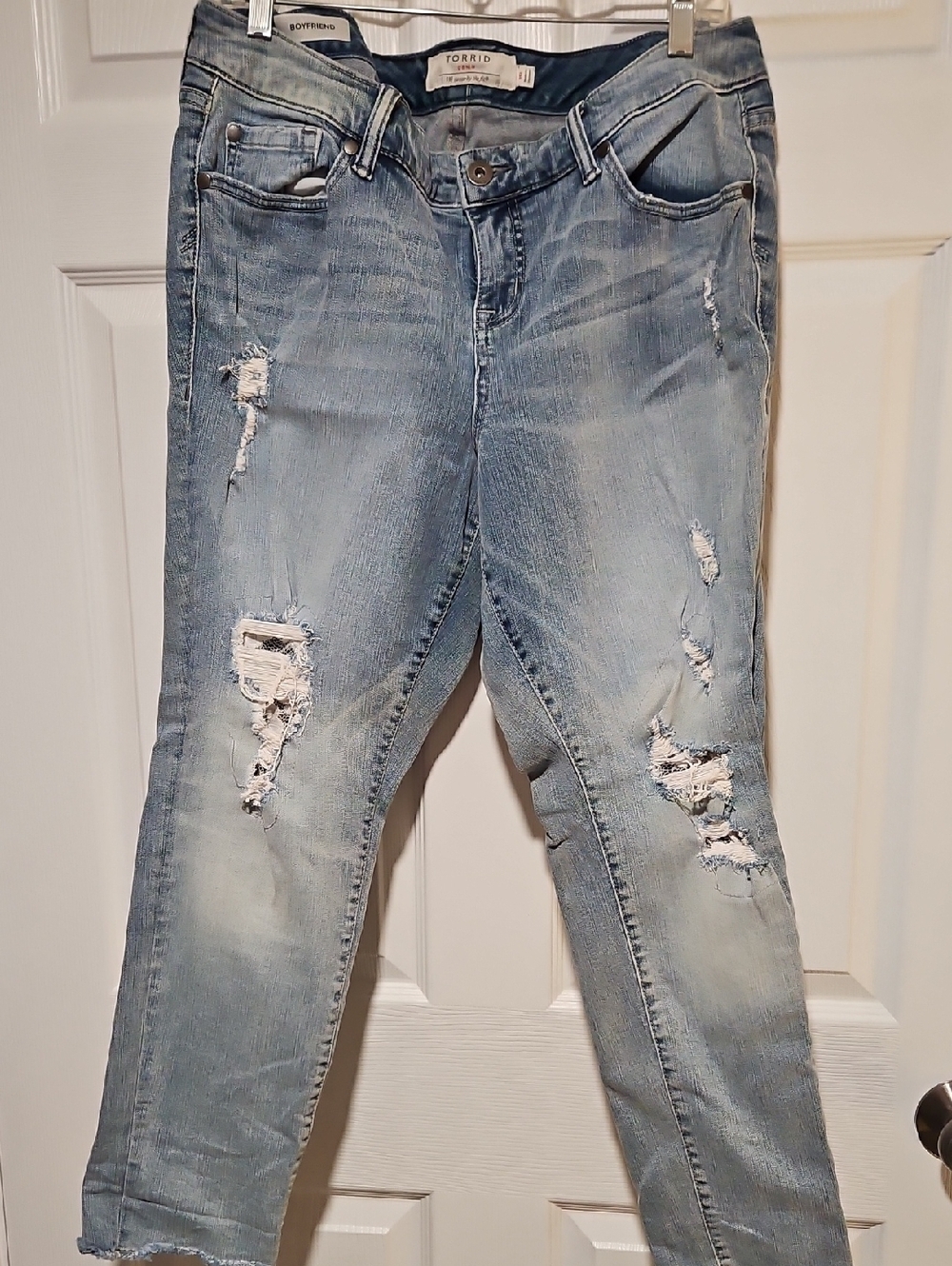 Torrid Light Blue Distressed Boyfriend Jeans